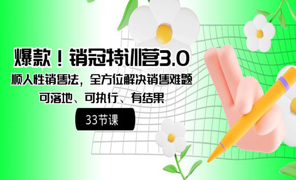 《销冠特训营3.0之顺人性销售法》-梦羽网络知识库