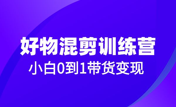 好物混剪训练营：小白0到1带货变现课-梦羽网络知识库