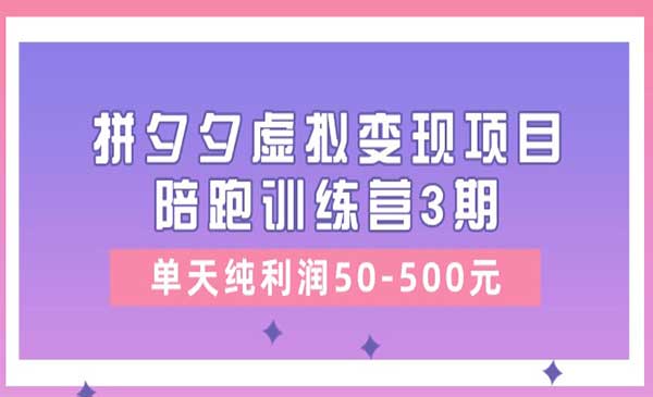 拼多多虚拟变现陪跑-梦羽网络知识库