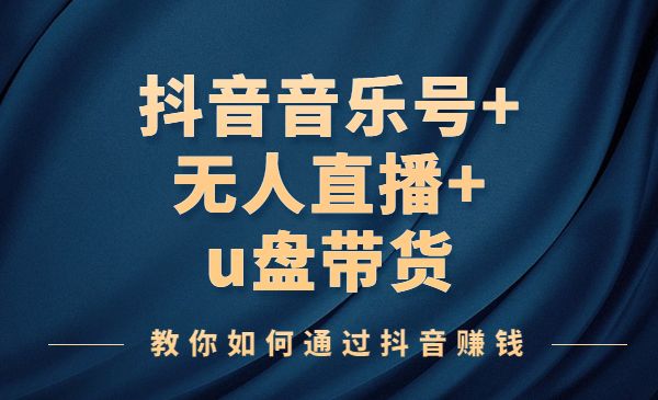 某音音乐号+无人直播+u盘带货，教你如何通过某音-梦羽网络知识库