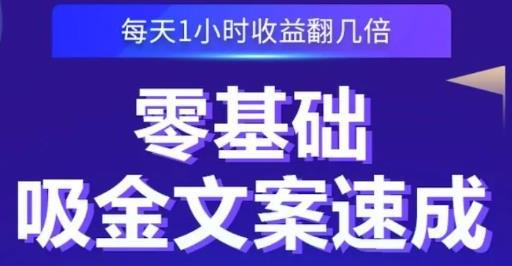 零基础吸金文案速成 每天1小时收益翻几倍 没有任何门槛-梦羽网络知识库