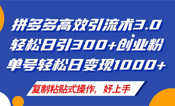 拼多多店铺引流技术3.0-梦羽网络知识库