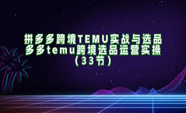 拼多多跨境TEMU实战与选品-梦羽网络知识库